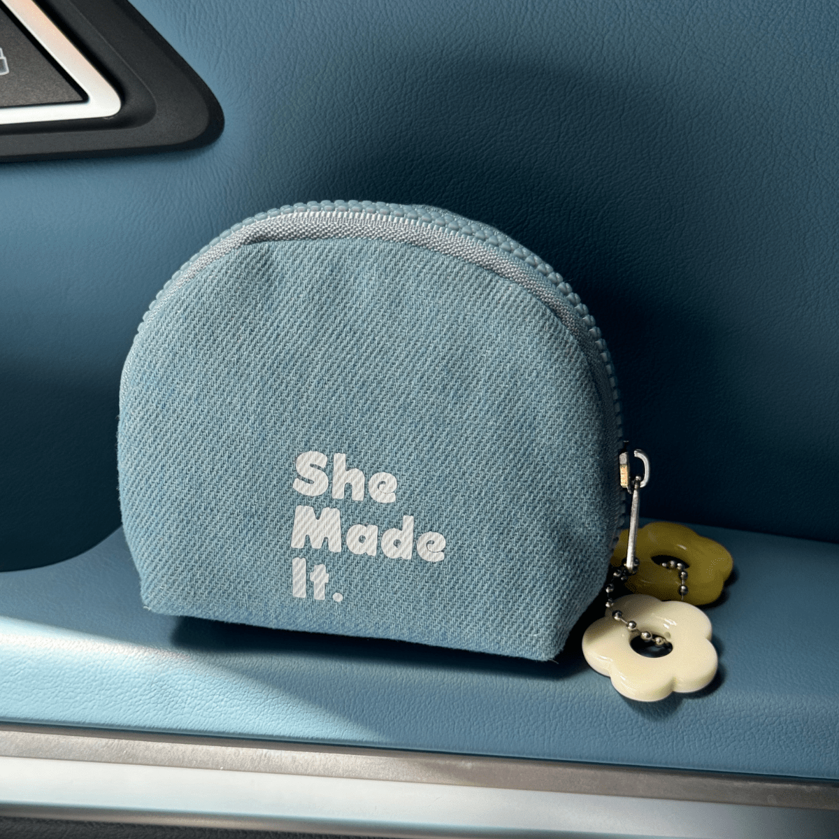 Denim flower storage bag