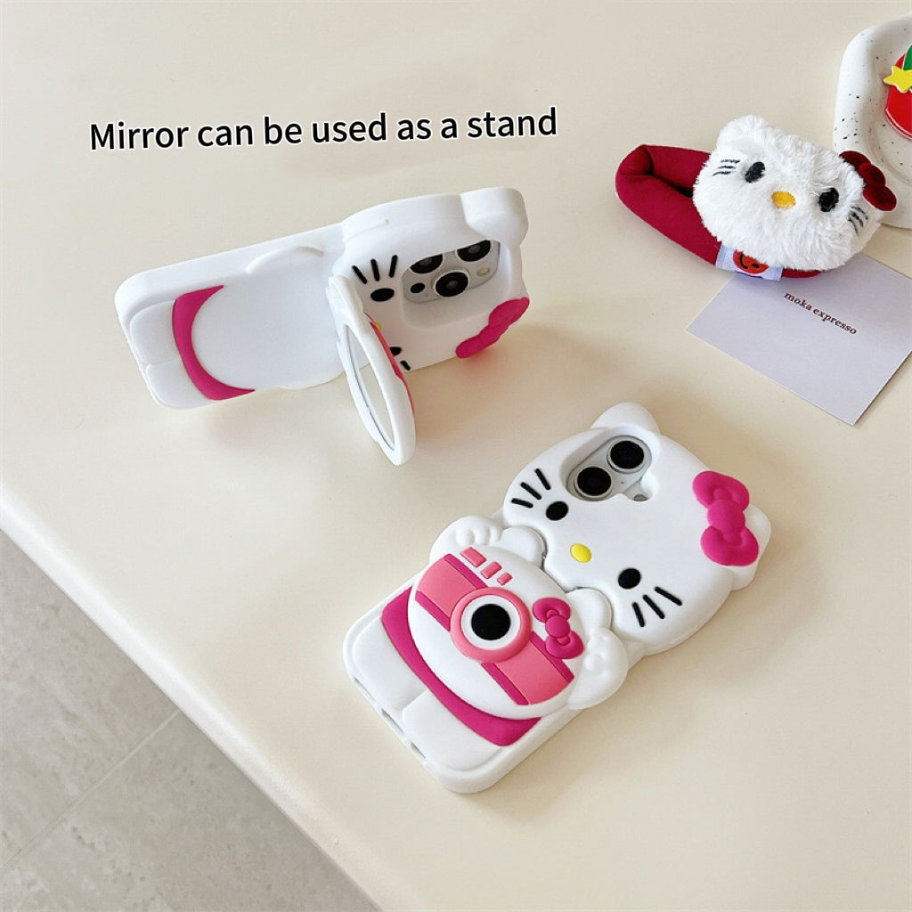 Stereo Camera KT Cat Makeup Mirror Phone Case