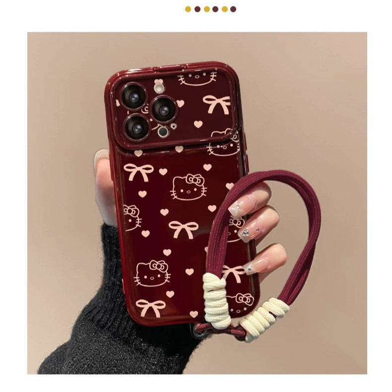 Full Screen Kitty Flip Mirror Stand Phone Case