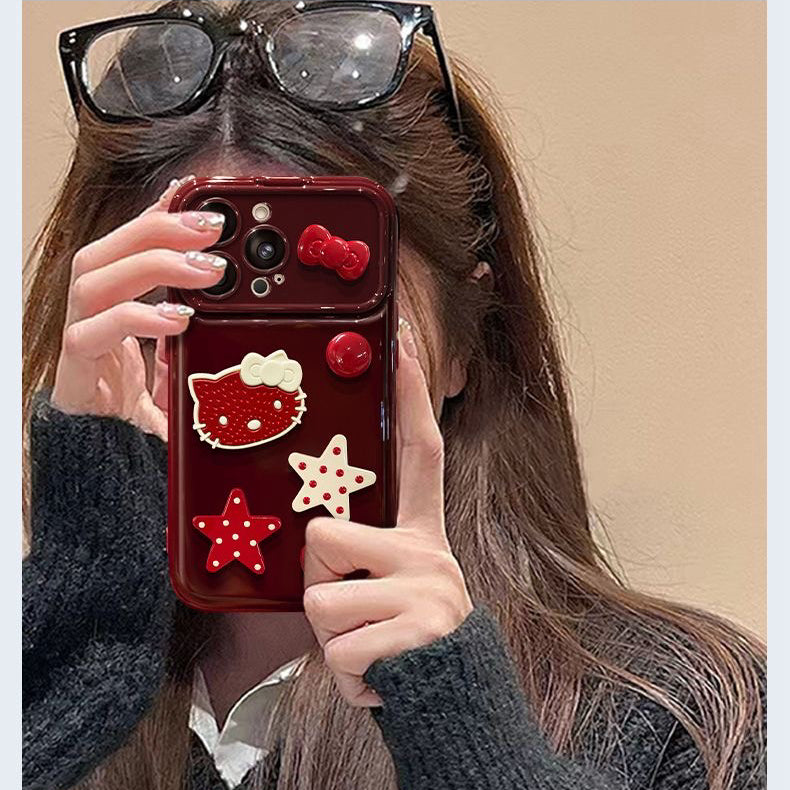 Kitty and Stars Flip Phone Case