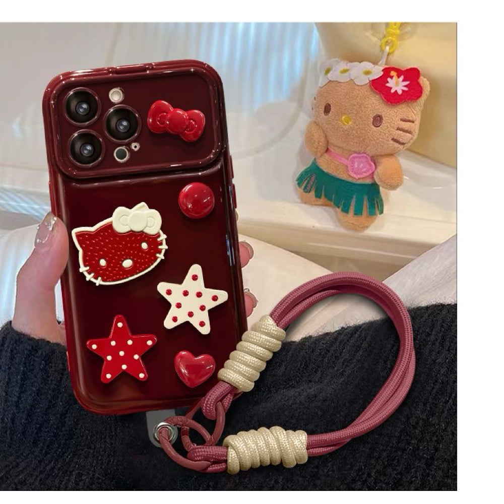 Kitty and Stars Flip Phone Case