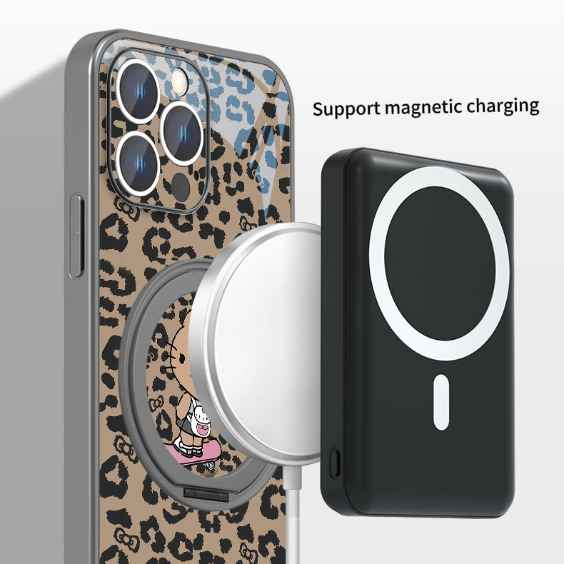 Kitty magnetic phone case with built-in stand