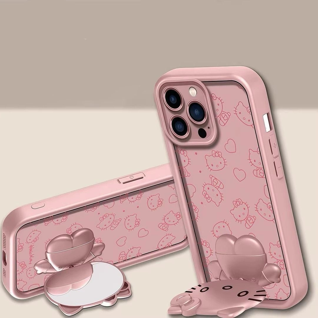 Pink Kitten with Rotating Mirror and Stand