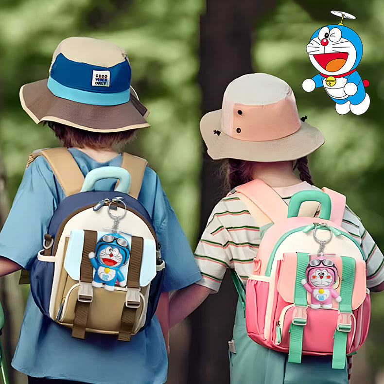 Doraemon press to change face doll pendant