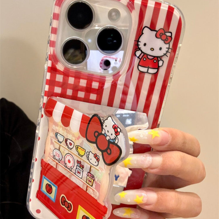 kT cat with mirror stand mobile phone case