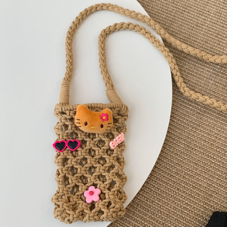 Hawaiian hand-woven Hello Kitty mobile phone bag
