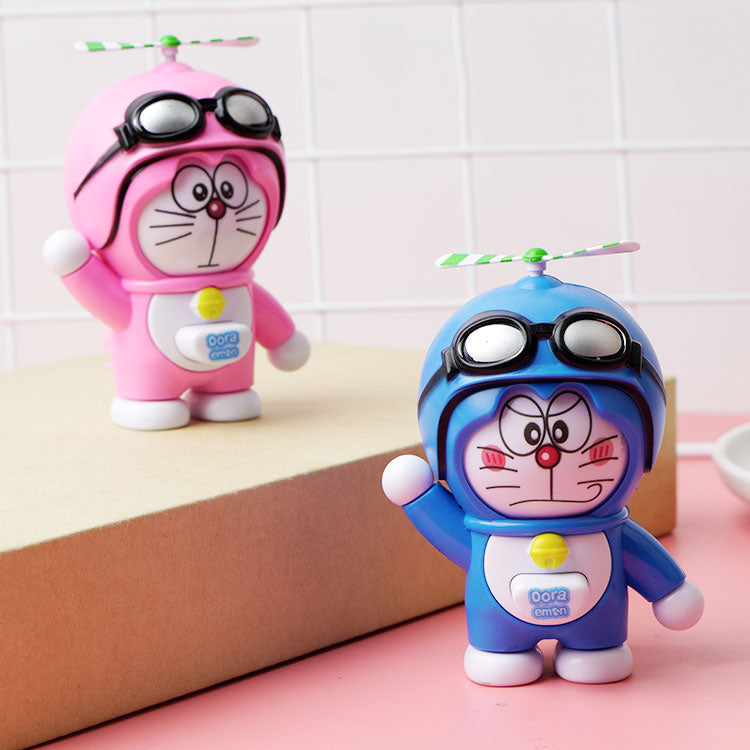 Doraemon press to change face doll pendant