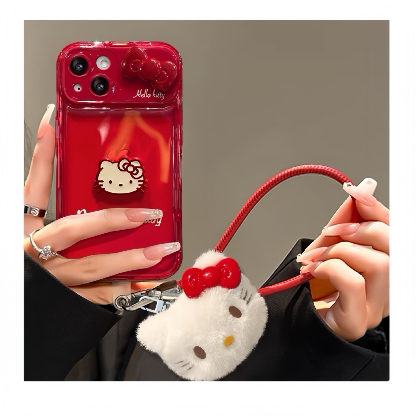 Red Kitten Flip Phone Case (with Mirror and Stand)