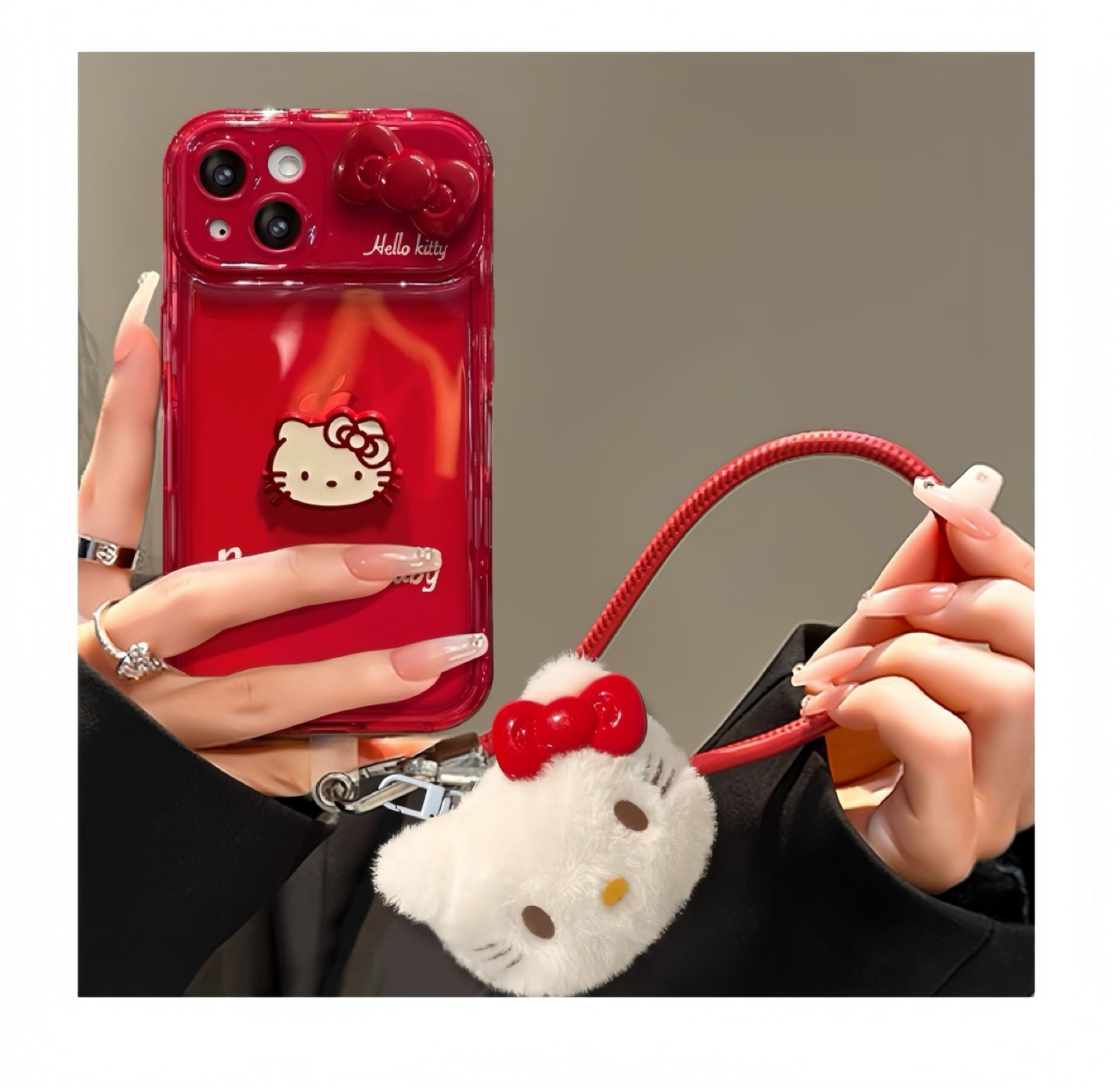 Red Kitten Flip Phone Case (with Mirror and Stand)