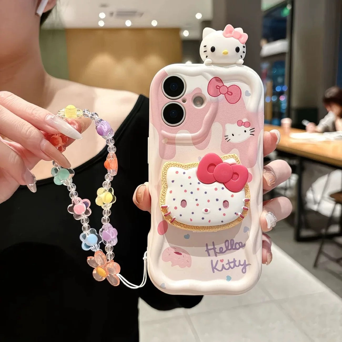 3D Kitty Portable Mirror and Stand Phone Case