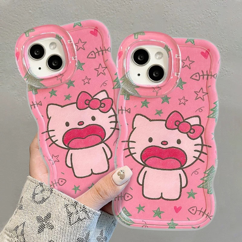 Pink Kitty Double Stand Phone Case