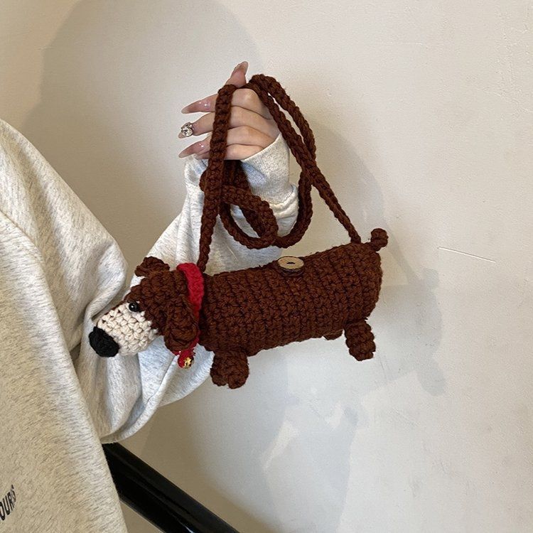 Dachshund Hand-woven Cell Phone Coin Bag