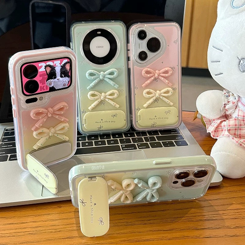 Étui de téléphone portable miroir en forme d'arc 3D