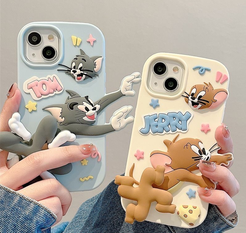 Creative cute handshake cat and mouse iPhone case
