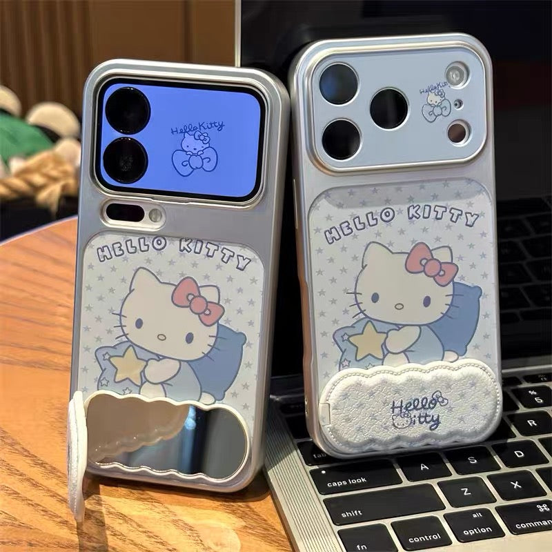 Blue Hello Kitty Portable Mirror Phone Case