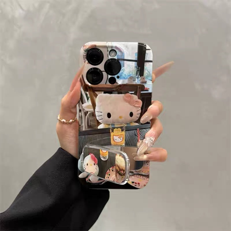 Kitty cat mirror stand phone case
