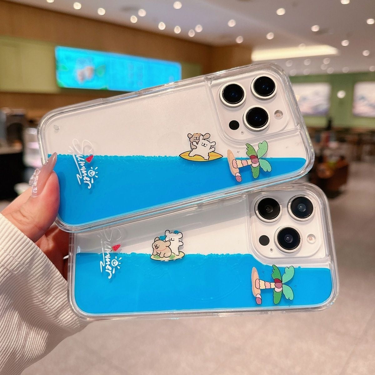 Creative couple surfing puppy Apple phone case