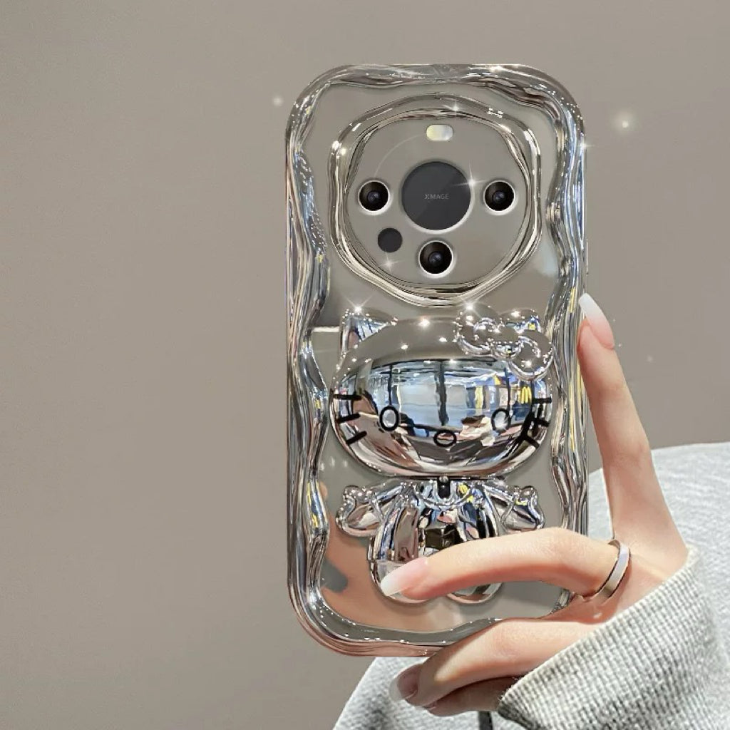 Samsung Silver Kitty Rotating Mirror and Stand Phone Case
