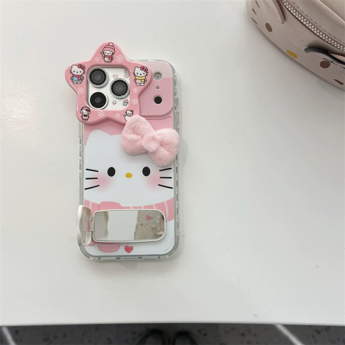 Cute 3D bow scarf Kitty phone case