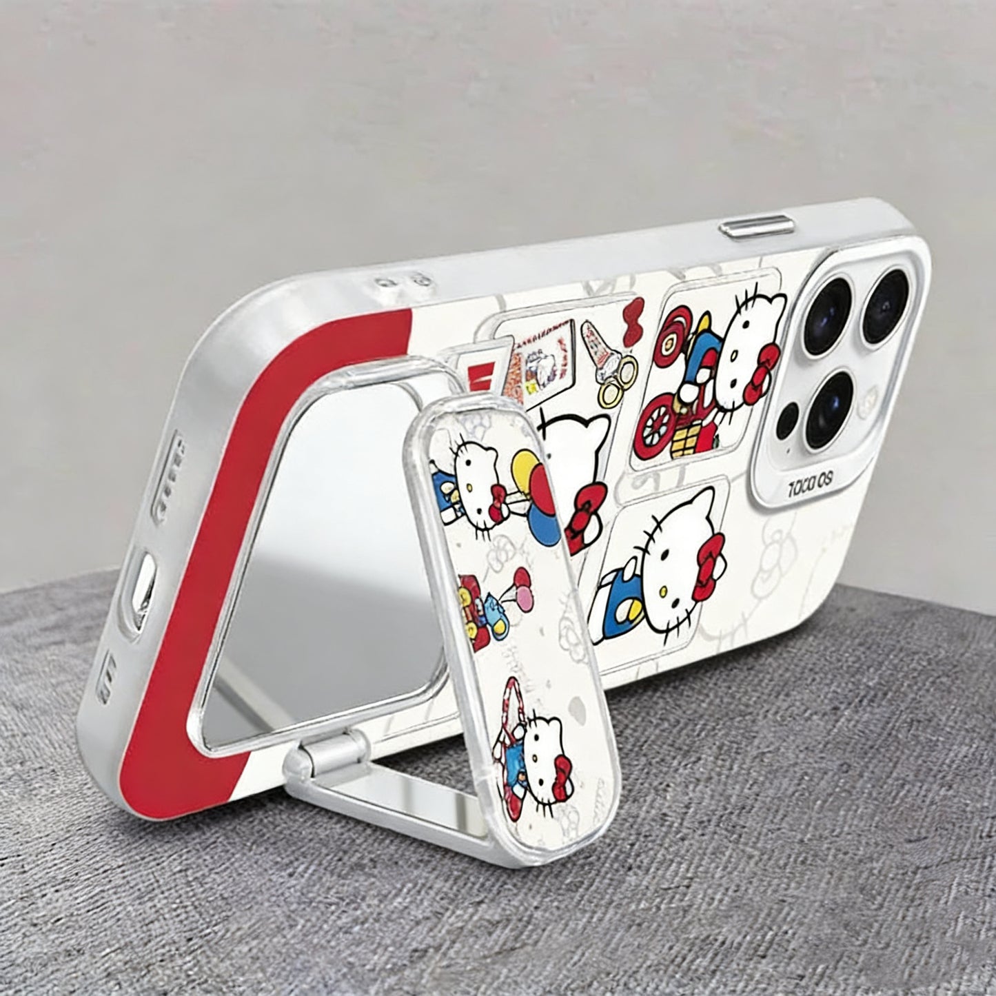 Étui de téléphone avec miroir et support pour chat