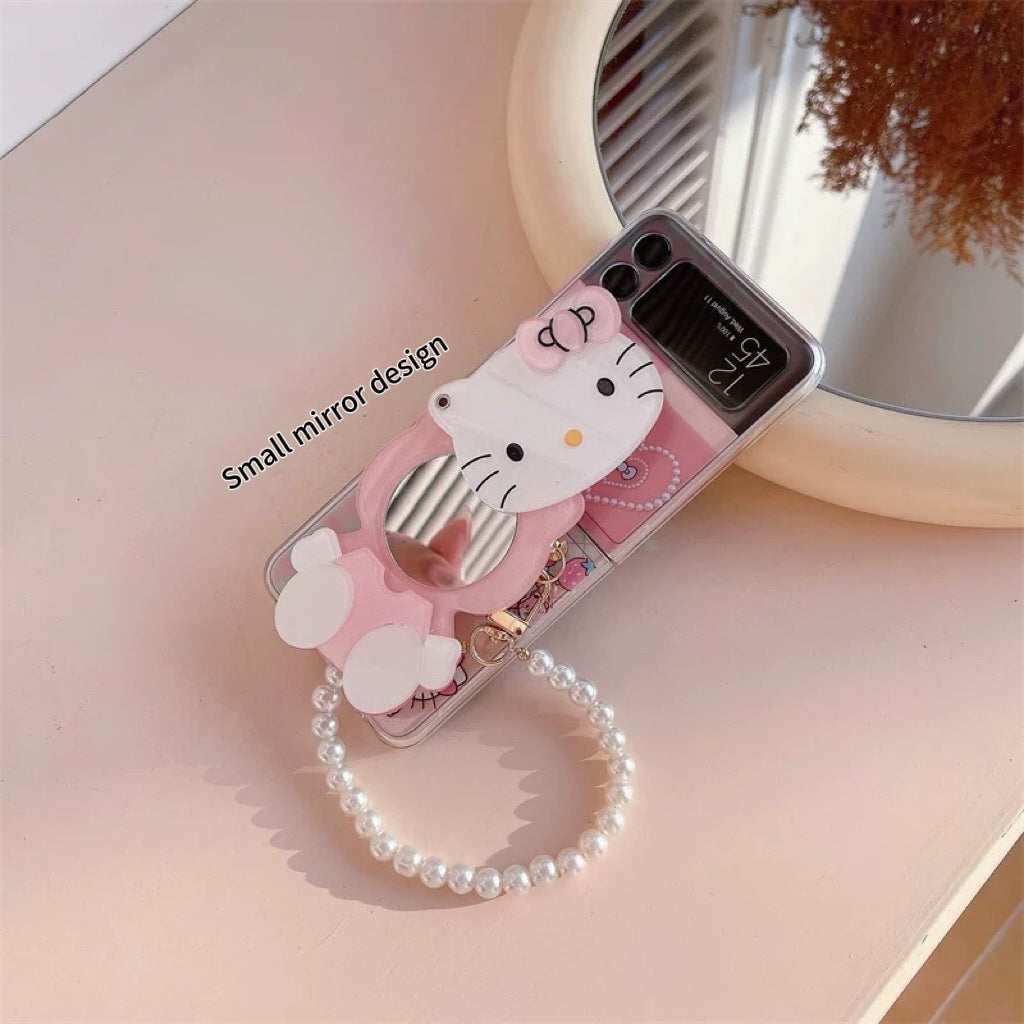 Android Kitty Cat Mirror Stand Phone Case