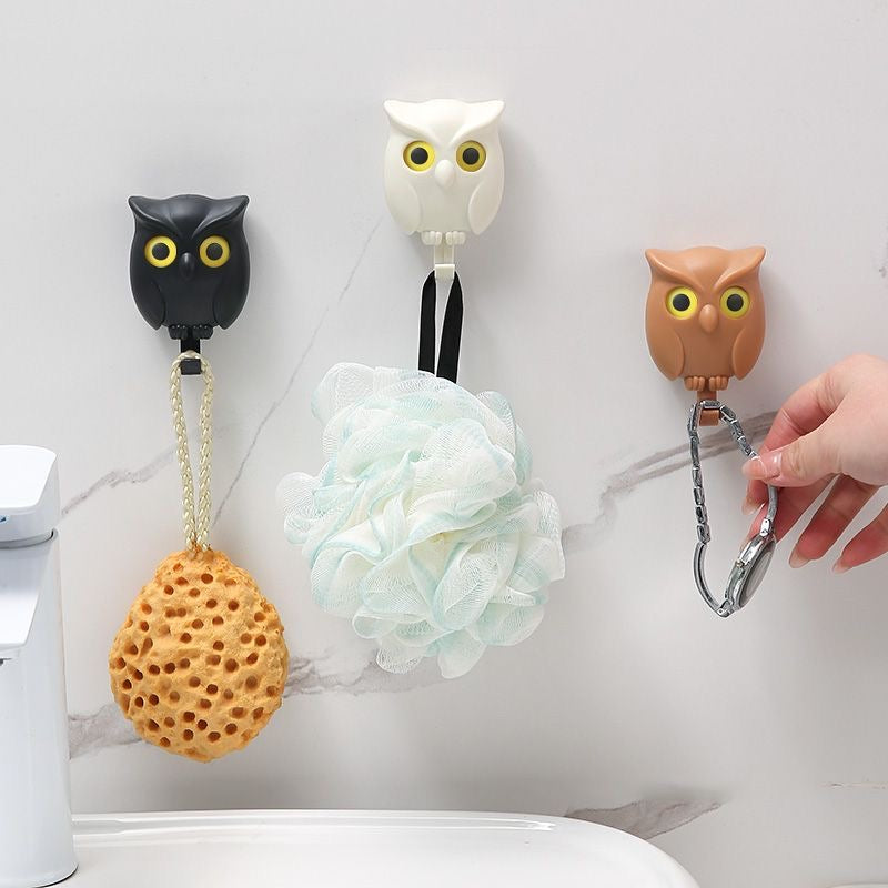 Creative owl punch-free magnetic hook
