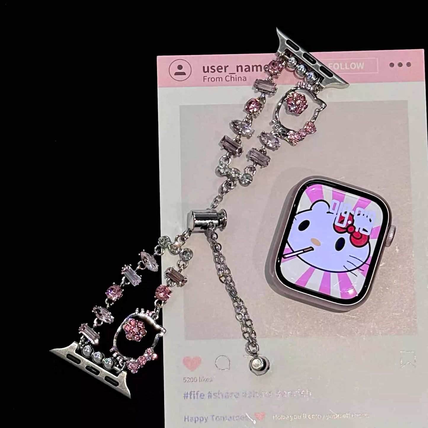 Sparkly Kitty Apple Watch band