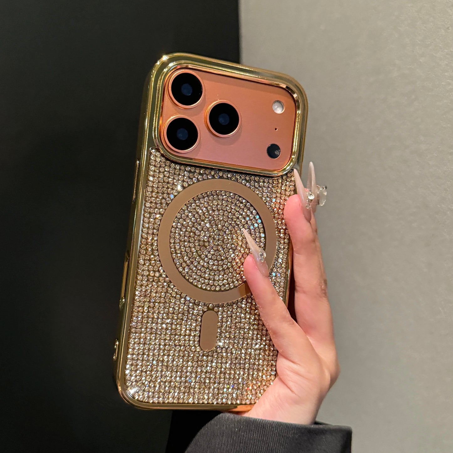 Premium Glitter & Rhinestone Magnetic Charging Phone Case