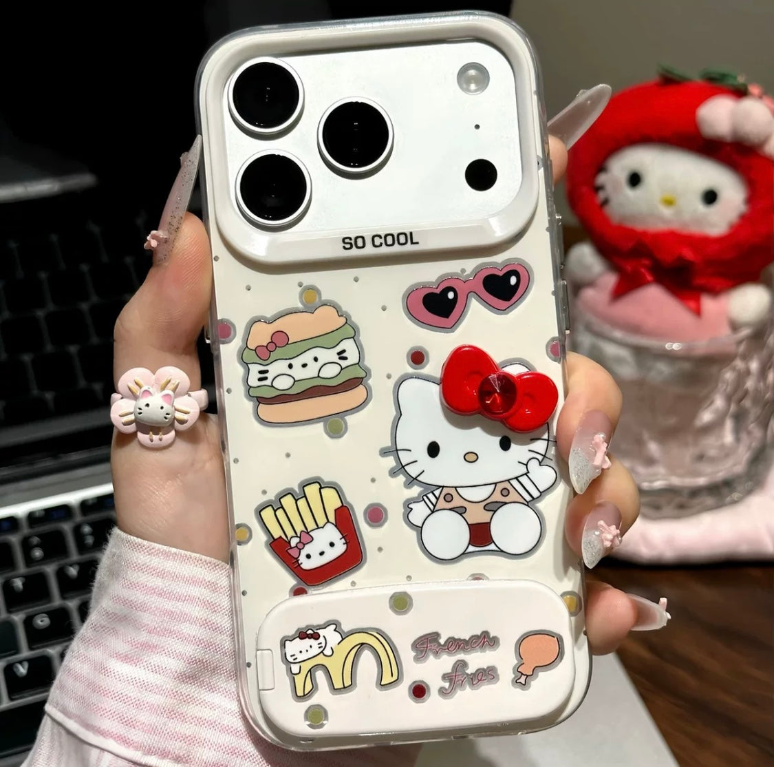 Hello Kitty Bowknot Mirror Stand Phone Case