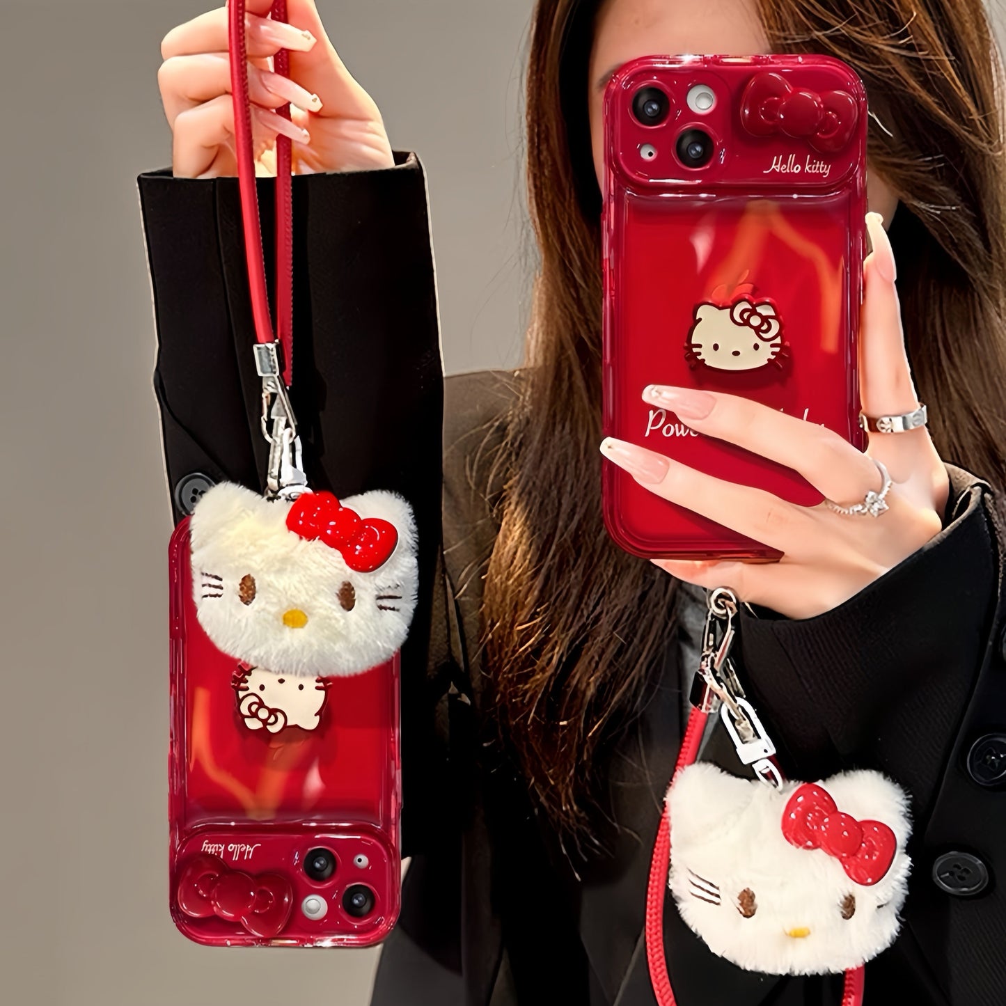Red Kitten Flip Phone Case (with Mirror and Stand)