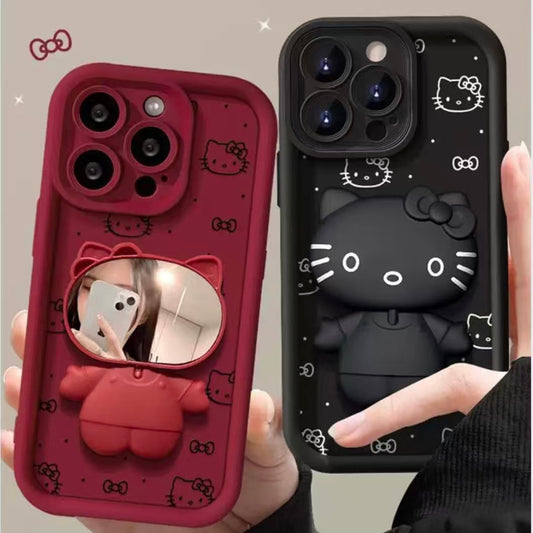 Android Hello Kitty Phone Case with Rotating Mirror and Stand
