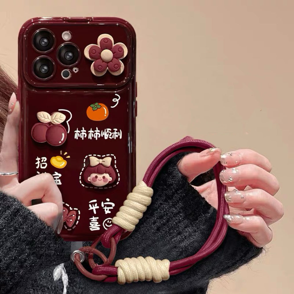 "Good Things Happen" 3D Girl Portable Mirror Phone Case