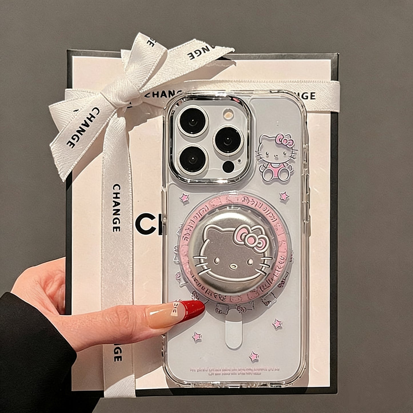 Cute Kitty bottle cap magnetic phone case