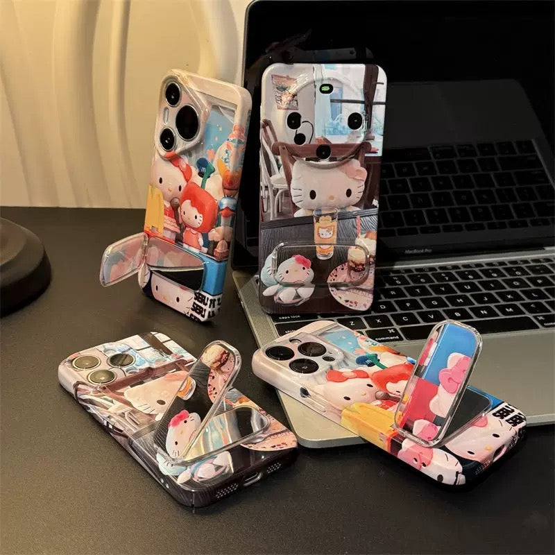 Kitty cat mirror stand phone case