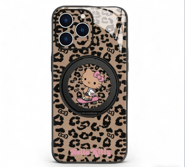 Kitty magnetic phone case with built-in stand