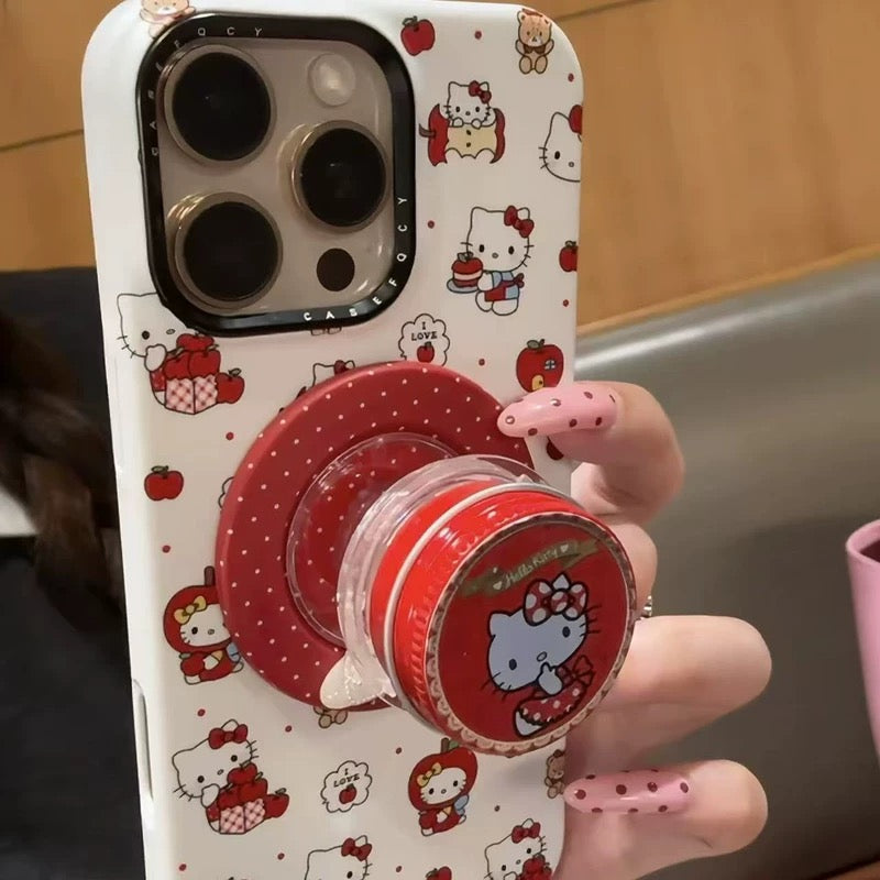 Polka-Dot Hello Kitty Magnetic Stand Phone Case