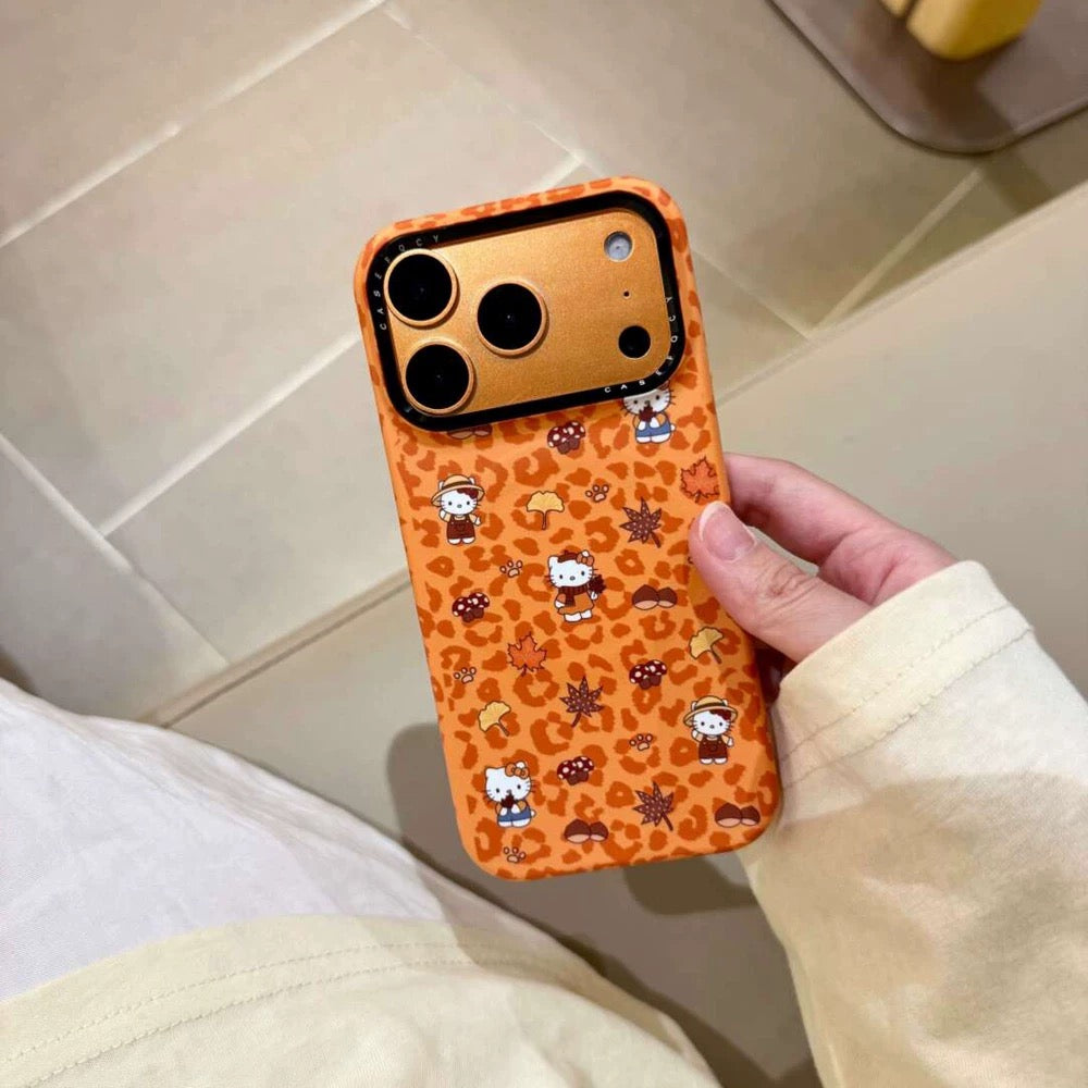 Leopard Print Hello Kitty Magnetic Stand Phone Case