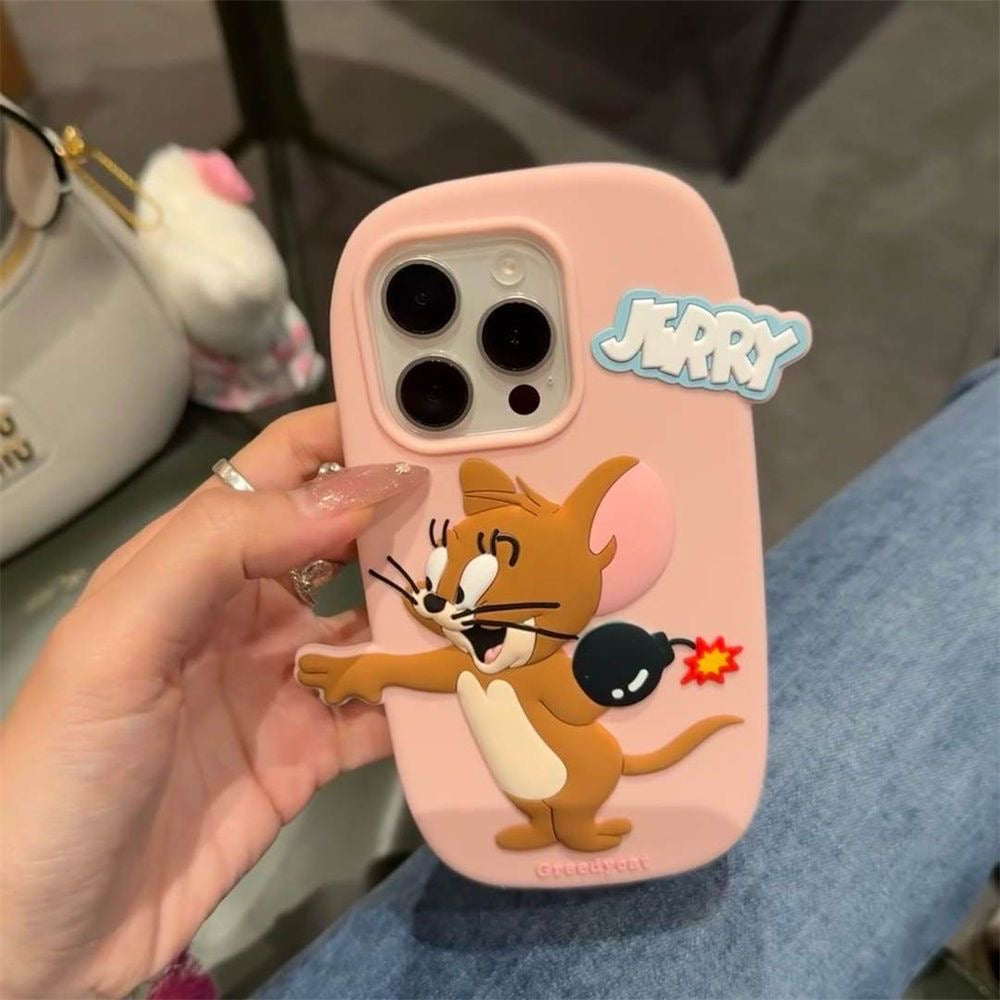 Funda magnética para iPhone con dibujos animados de Tom y Jerry