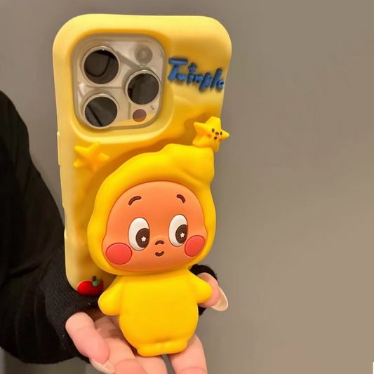 Cartoon 3D Star Person Stand Phone Case