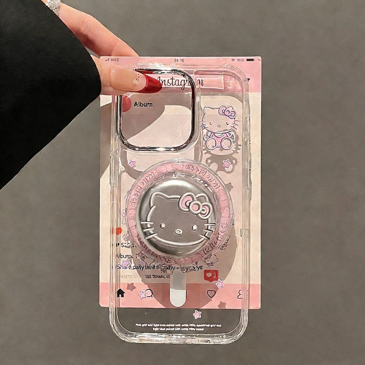 Cute Kitty bottle cap magnetic phone case