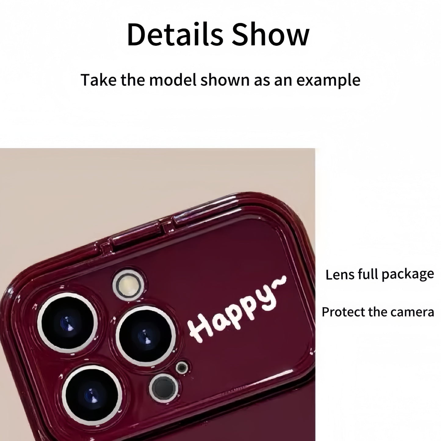 Curly Girl Flip Phone Case with Mirror and Stand