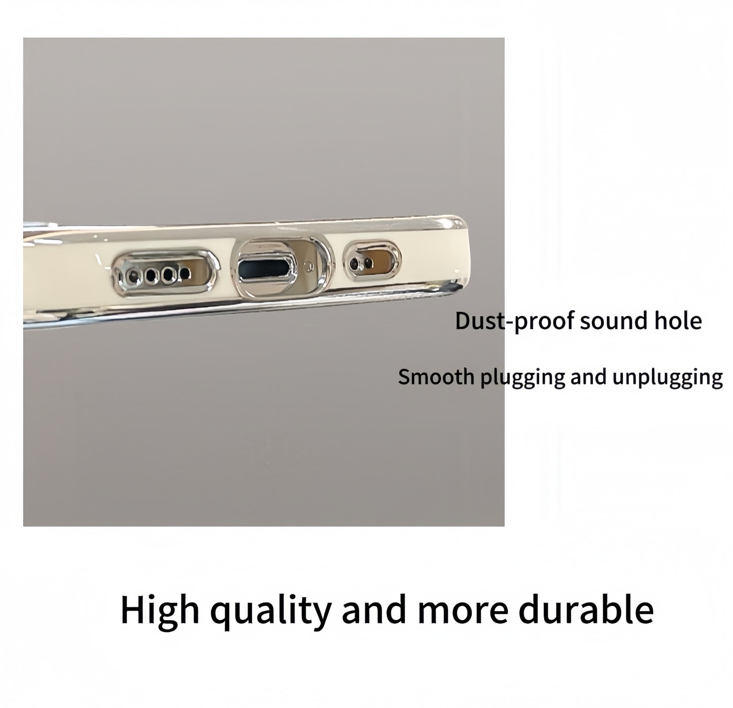 White sparkly Kitty mirror phone case (with wrist strap)