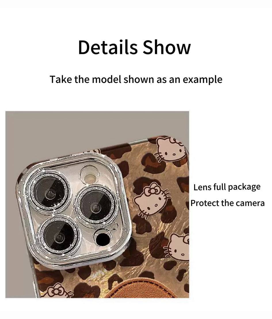 Leopard print full screen Hello Kitty phone case