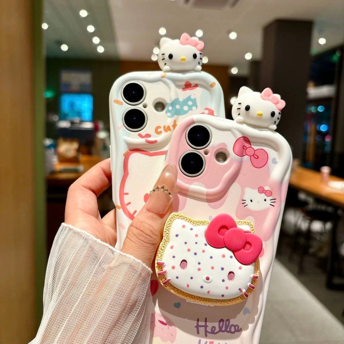 3D Kitty Portable Mirror and Stand Phone Case