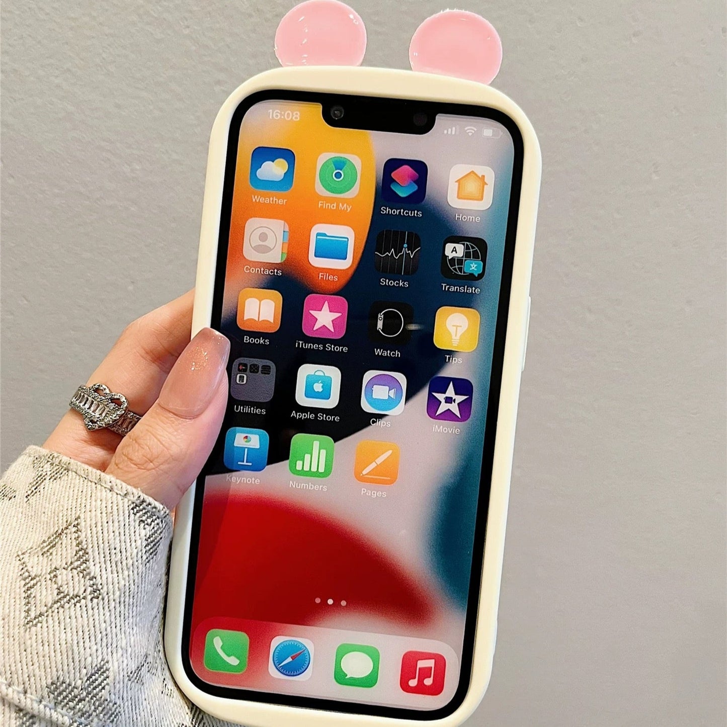 3D ear KT cat stand phone case