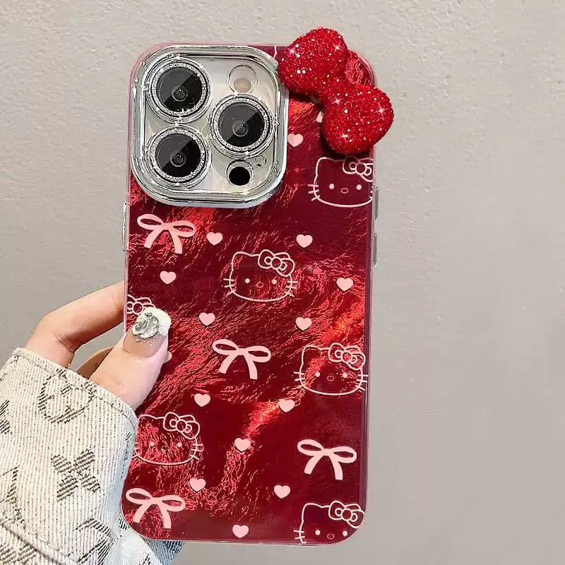 Red Kitty and bow phone case