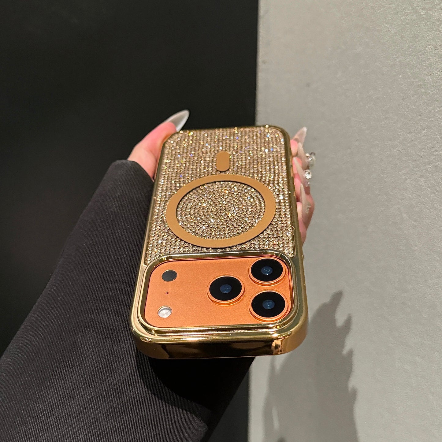 Premium Glitter & Rhinestone Magnetic Charging Phone Case