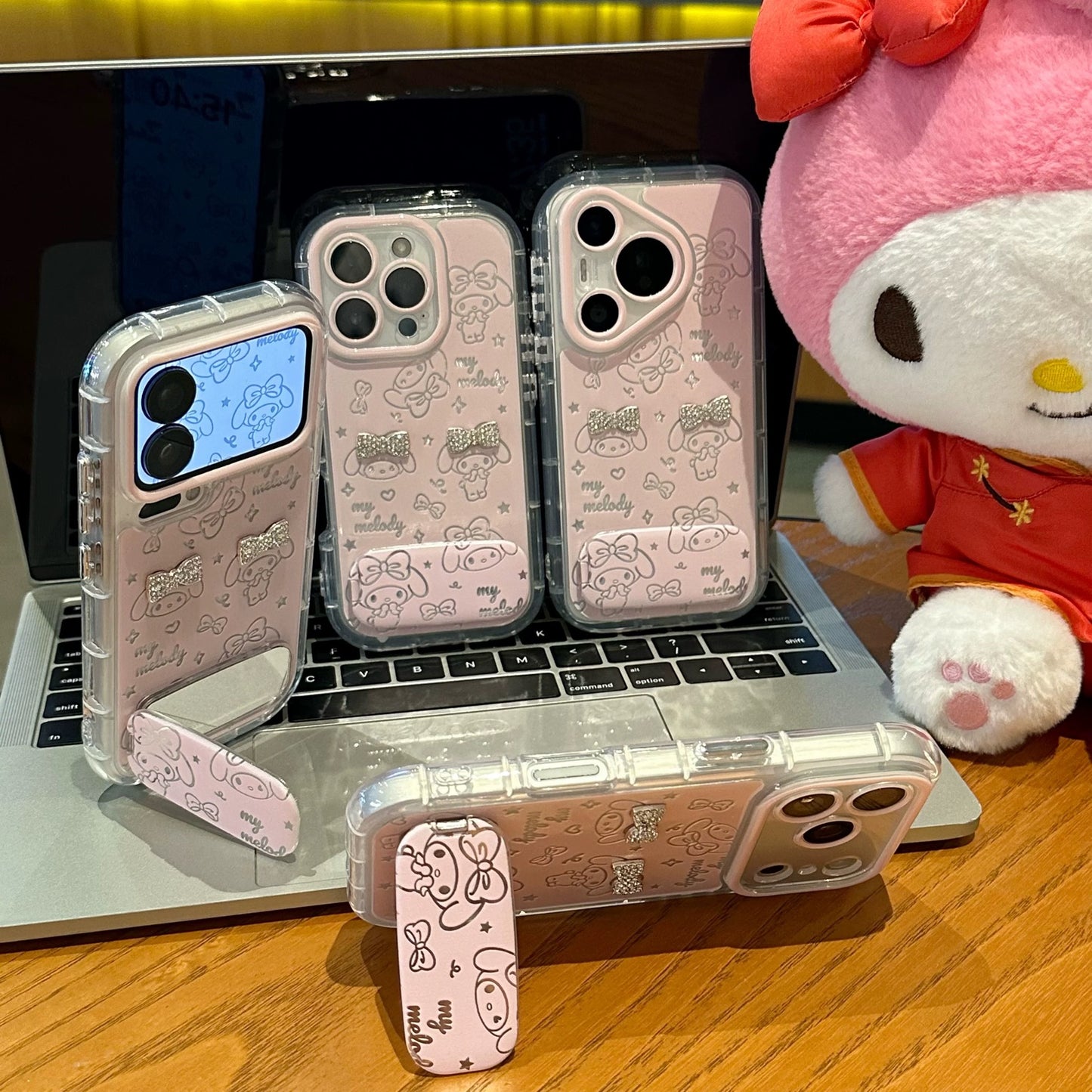 Pink My Melody Portable Mirror Phone Case