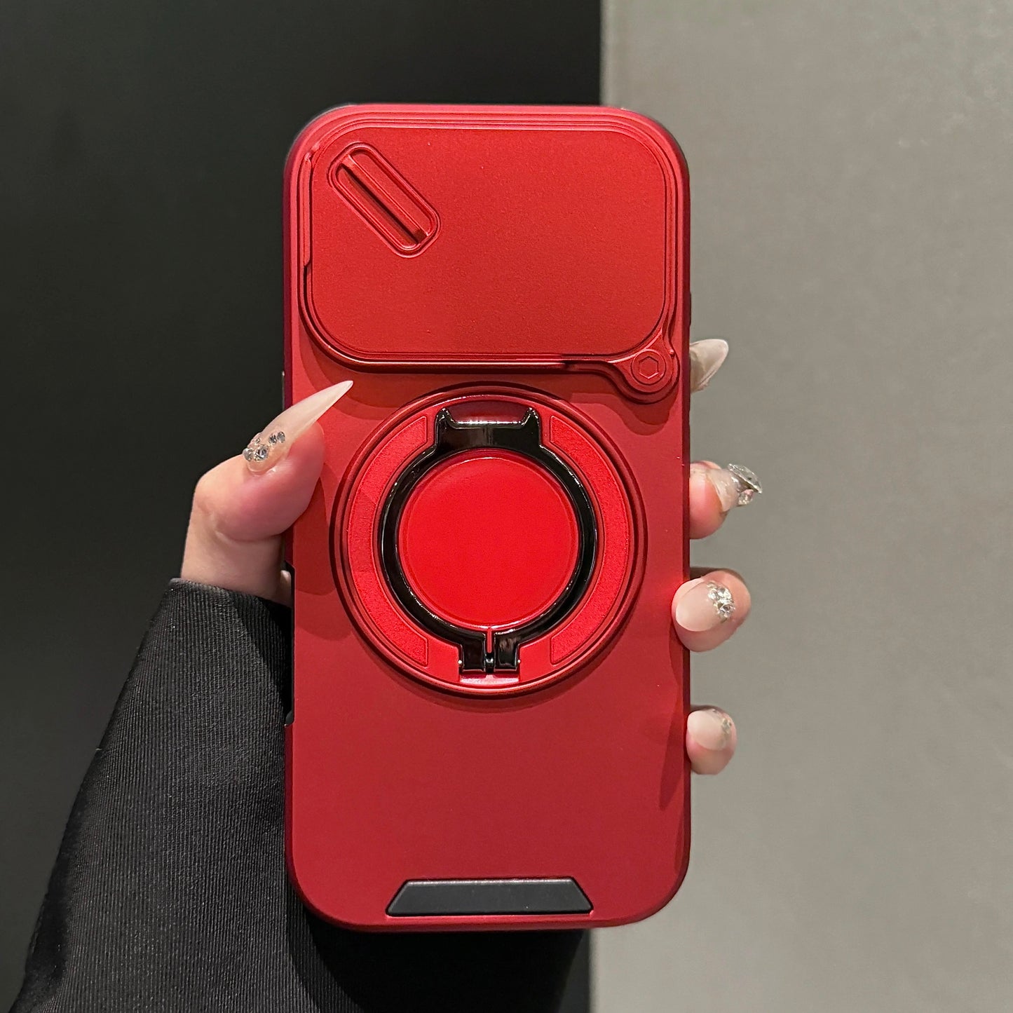 Slide-Cover, Rotating Magnetic Stand, and Lanyard Phone Case