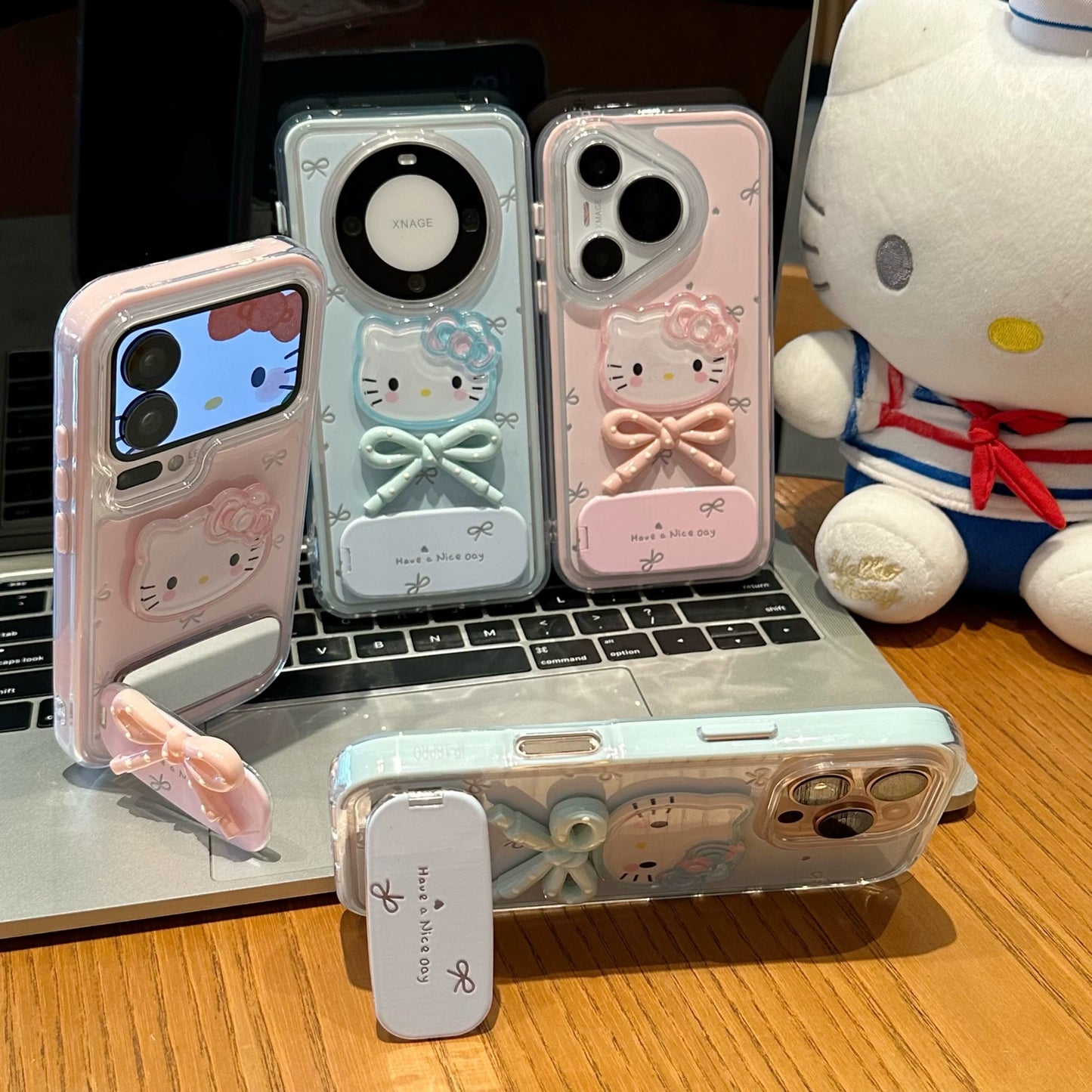 Android 3D Kitty and Bow Portable Mirror Phone Case